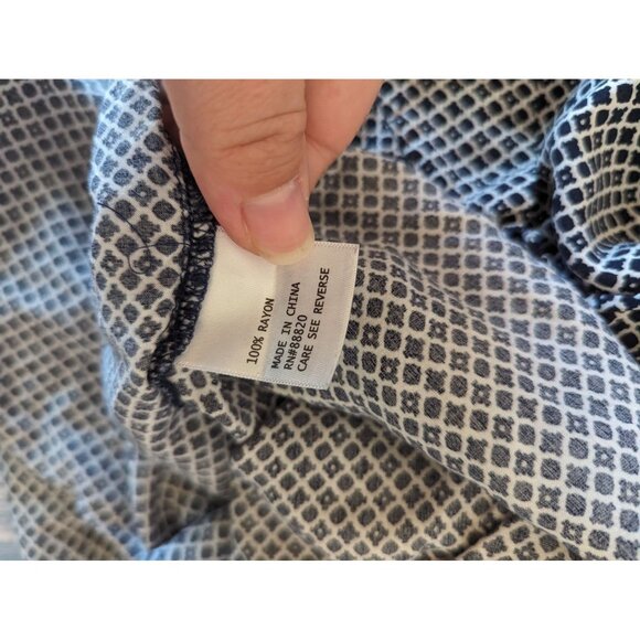 Cynthia Rowley Womens Diamond Print Blouse Short Sleeve Loose Fit Size 2X - Picture 4 of 4